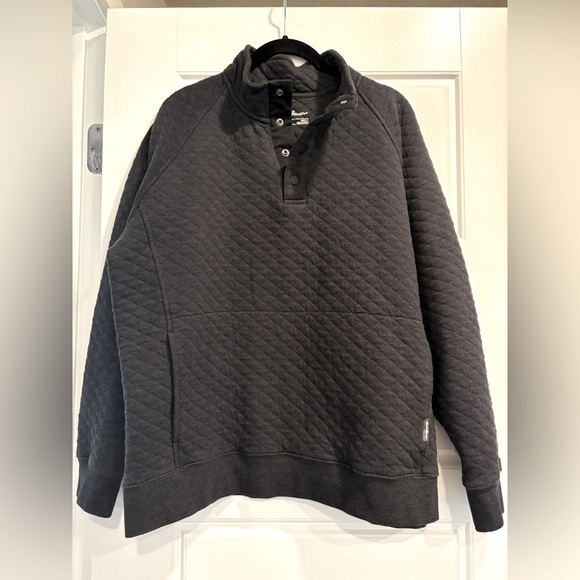 Eddie Bauer 1/4 Snap Quilted Pull Over Sweater Mens Large Cozy Winter Sweatshirt - Picture 1 of 9
